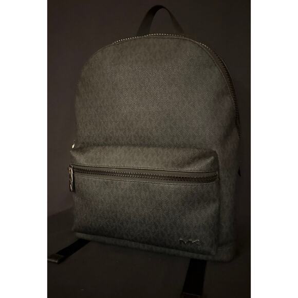 Michael Kors Cooper Signature Backpack – Black Logo-Print Canvas - Picture 2 of 11